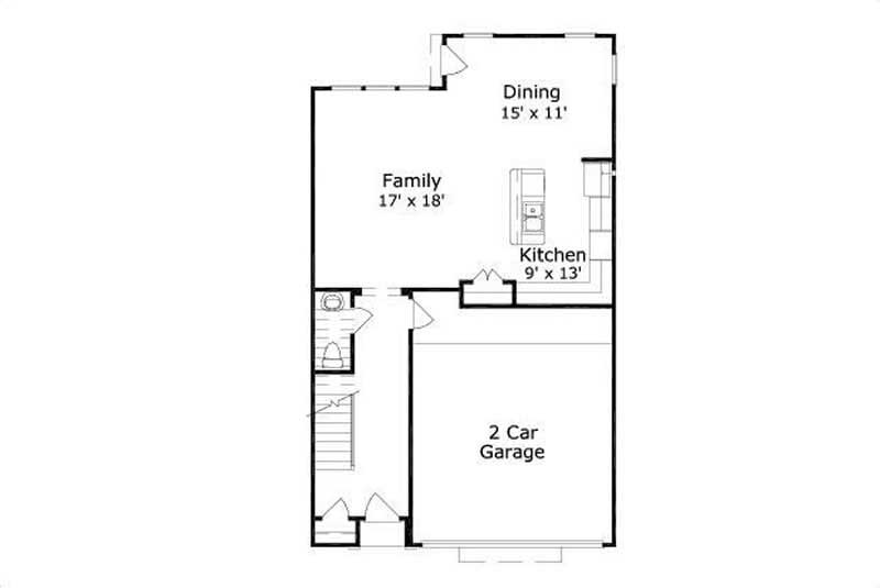 Floor Plan First Story of Multi-Level Plan #156-1490