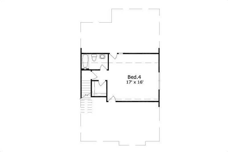 Floor Plan Third Story of Multi-Level Plan #156-1490