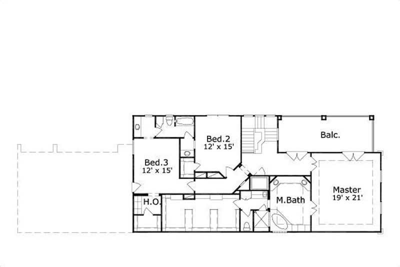 Floor Plan Second Story of Luxury Plan #156-1497