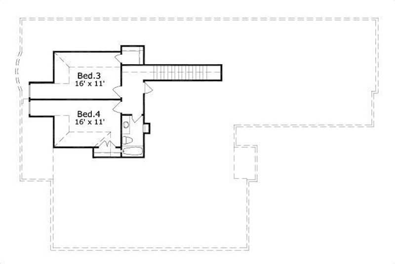 Floor Plan Second Story of Luxury Plan #156-1498