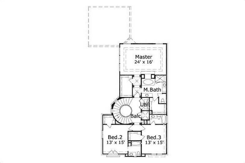Floor Plan Second Story of Country Plan #156-1501