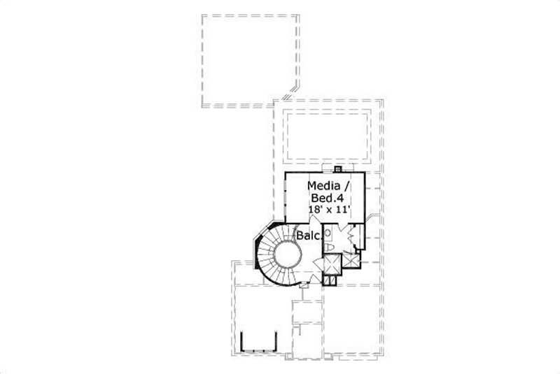 Floor Plan Third Story of Country Plan #156-1501
