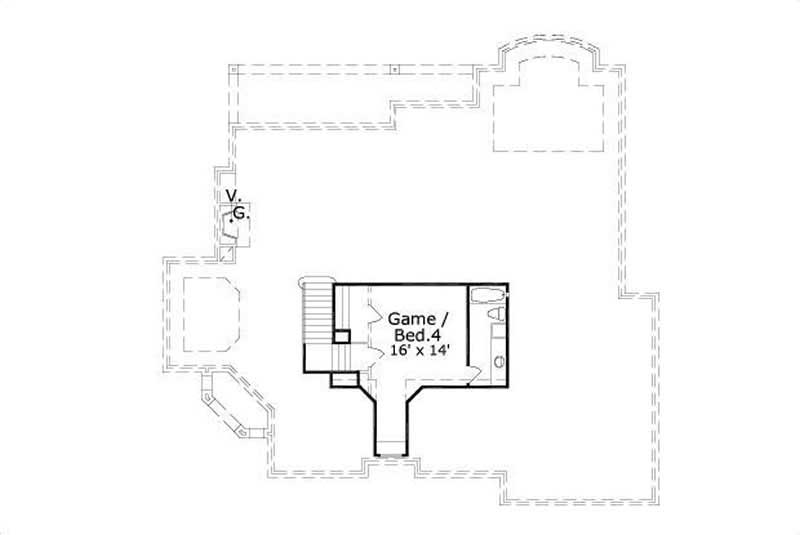 Floor Plan Second Story of Country Plan #156-1508