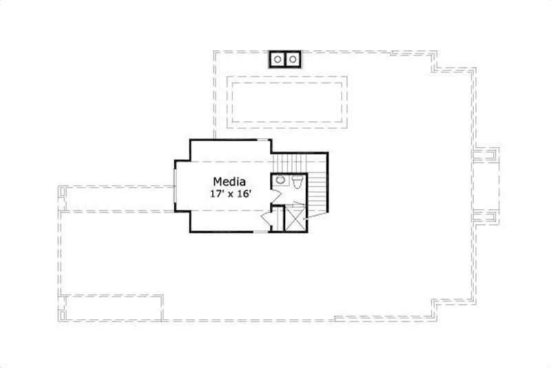 Floor Plan Third Story of Contemporary Plan #156-1509
