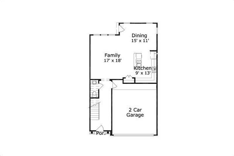 Floor Plan First Story of Multi-Level Plan #156-1518