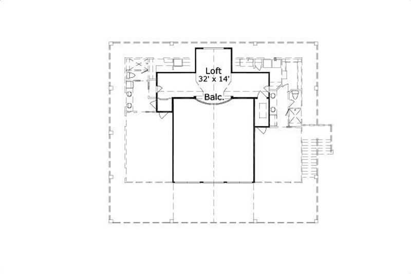 Floor Plan Second Story of Coastal Plan #156-1522