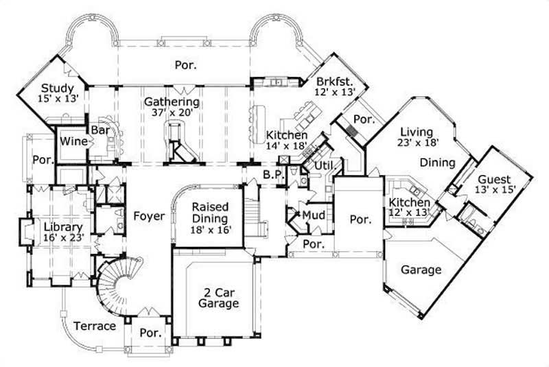 Floor Plan First Story of In-Law Suite Plan #156-1523