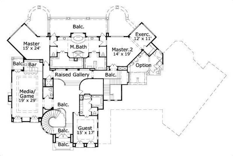 Floor Plan Second Story of In-Law Suite Plan #156-1523