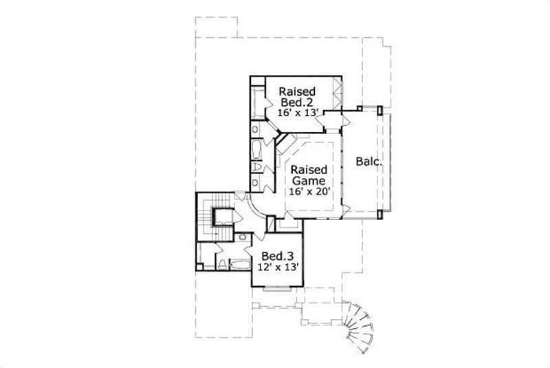 Floor Plan Second Story of Coastal Plan #156-1525