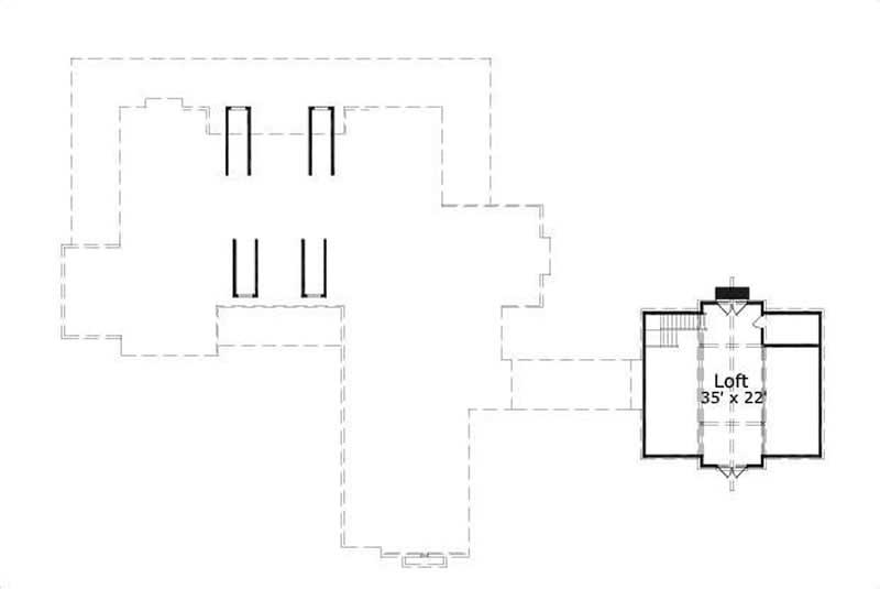 Floor Plan Second Story of Country Plan #156-1526