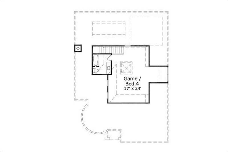 Floor Plan Third Story of Tuscan Plan #156-1538