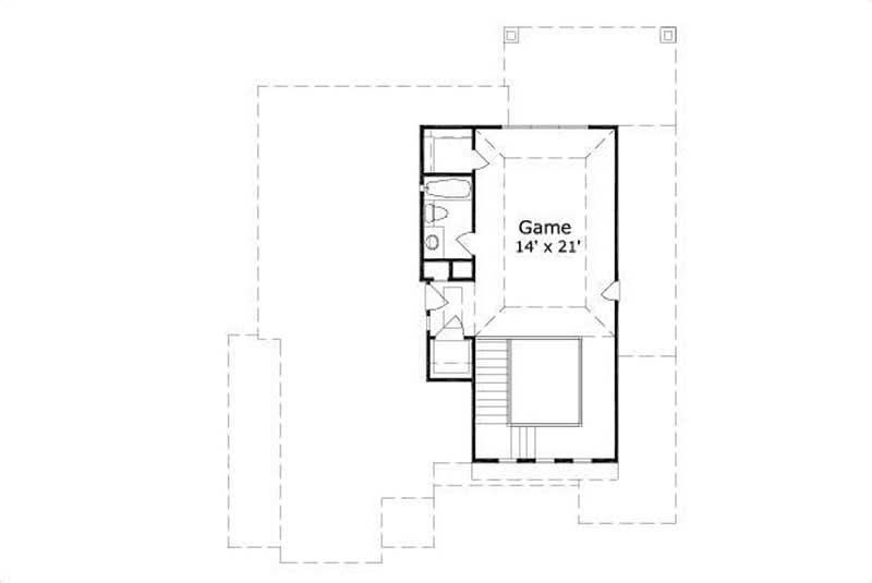 Floor Plan Third Story of European Plan #156-1574