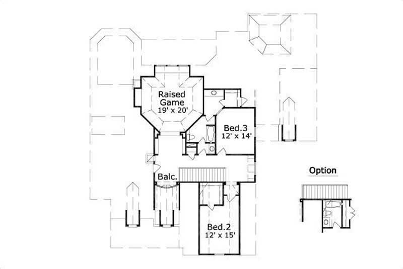 Floor Plan Second Story of Luxury Plan #156-1579