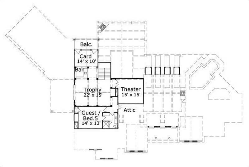 Floor Plan Second Story of Country Plan #156-1588