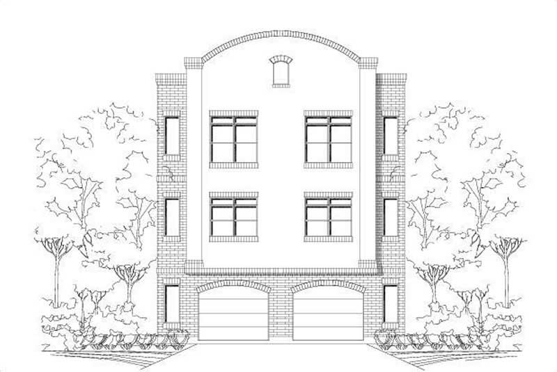 Front elevation of Multi-Unit home (ThePlanCollection: House Plan #156-1599)
