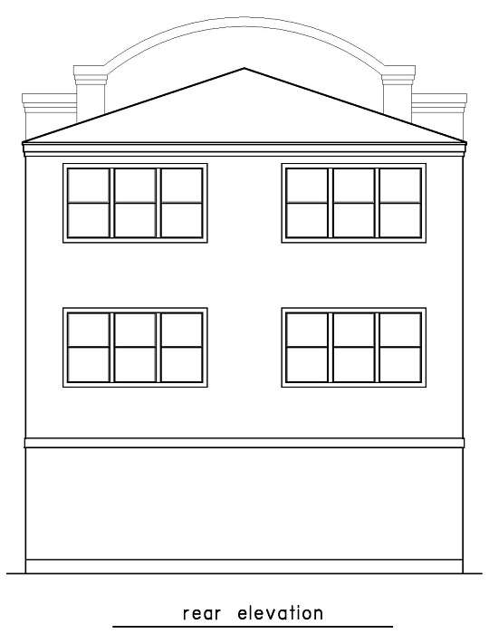 Home Plan Rear Elevation of this 3-Bedroom,1537 Sq Ft Plan -156-1599