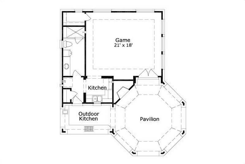 Floor Plan First Story of Garage w/Apartments Plan #156-1608