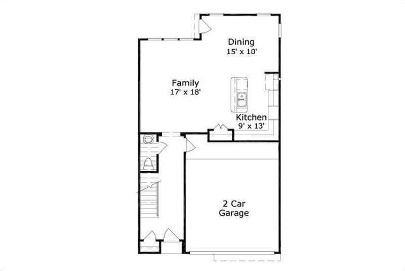 Floor Plan First Story of Multi-Level Plan #156-1615