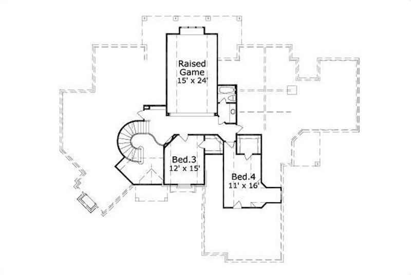 Floor Plan Second Story of Country Plan #156-1617