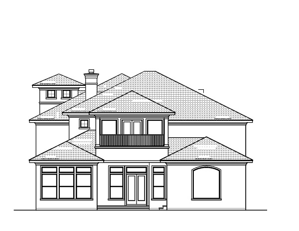 Home Plan Rear Elevation of this 5-Bedroom,7209 Sq Ft Plan -156-1620