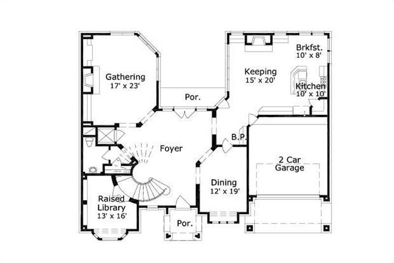 Floor Plan First Story of Luxury Plan #156-1628