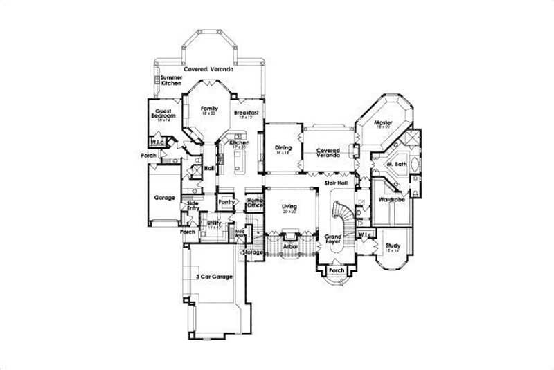 Floor Plan First Story of Country Plan #156-1639