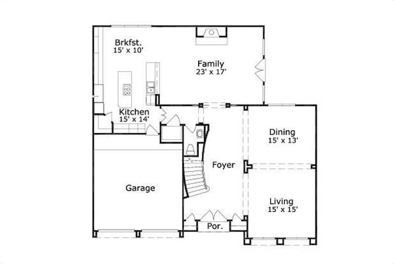 Floor Plan First Story of Mediterranean Plan #156-1642