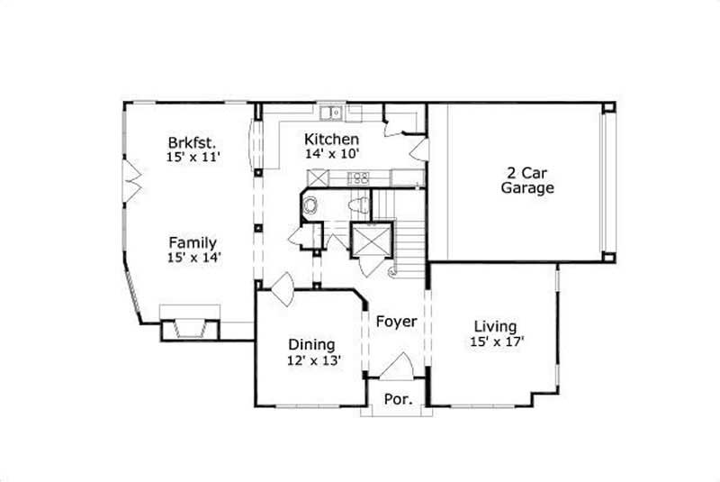 Floor Plan First Story of Mediterranean Plan #156-1651