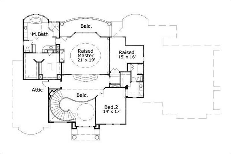 Floor Plan Second Story of Contemporary Plan #156-1666