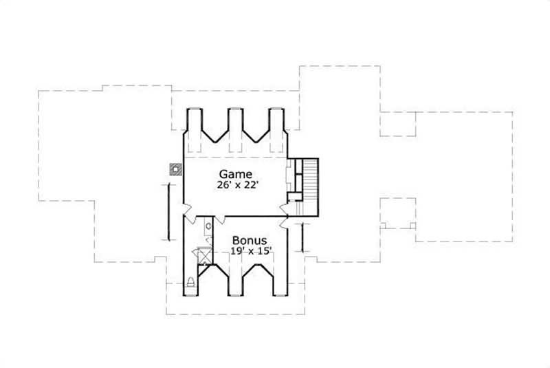 Floor Plan Second Story of Country Plan #156-1667