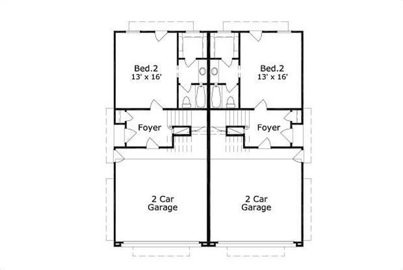 Floor Plan First Story of Multi-Unit Plan #156-1673
