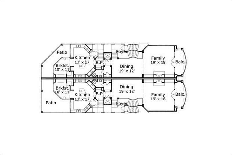 Floor Plan Second Story of Multi-Level Plan #156-1674