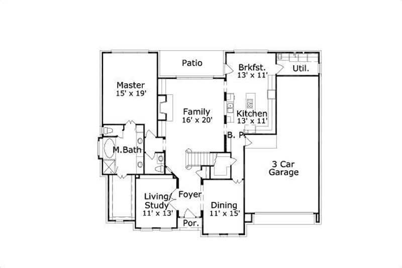 Floor Plan First Story of Luxury Plan #156-1678