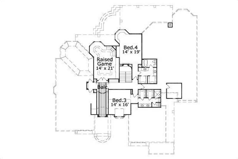 Floor Plan Second Story of French Plan #156-1681