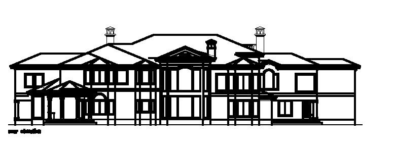 Home Plan Rear Elevation of this 6-Bedroom,8662 Sq Ft Plan -156-1686