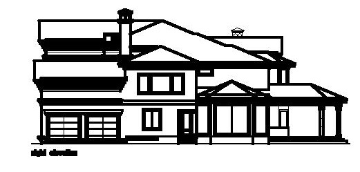Home Plan Right Elevation of this 6-Bedroom,8662 Sq Ft Plan -156-1686
