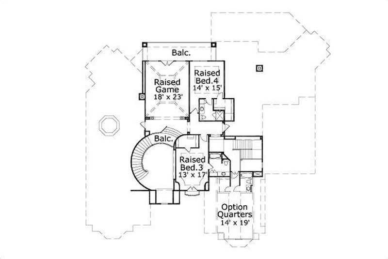 Floor Plan Second Story of Country Plan #156-1710