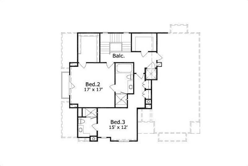 Floor Plan Third Story of Mediterranean Plan #156-1725