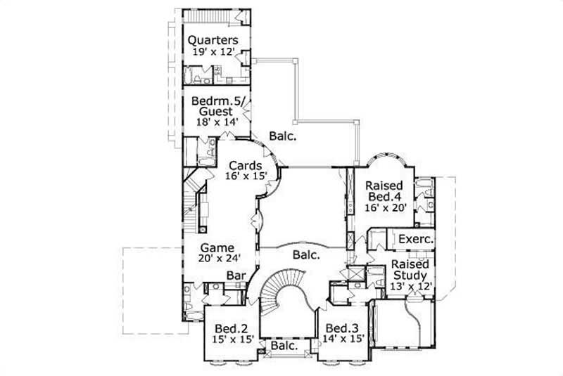 Floor Plan Second Story of In-Law Suite Plan #156-1735