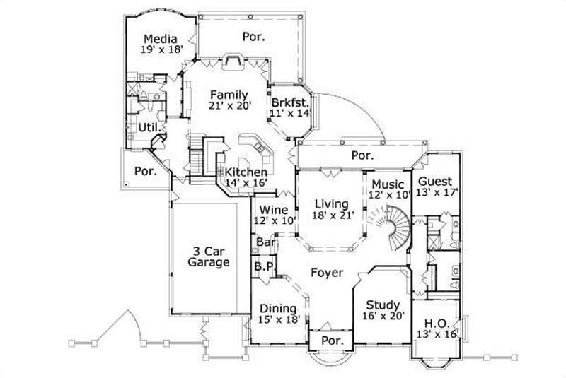Floor Plan First Story of In-Law Suite Plan #156-1739