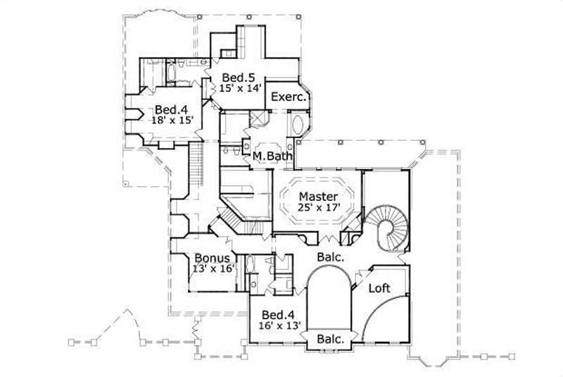 Floor Plan Second Story of In-Law Suite Plan #156-1739