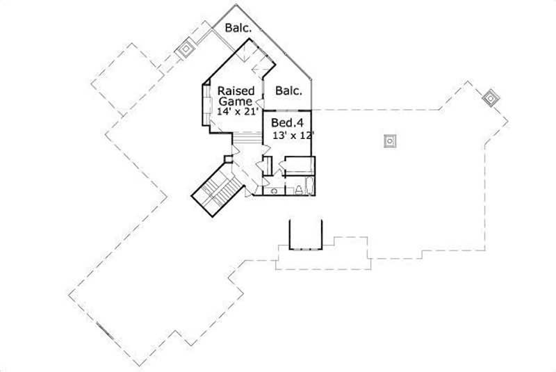 Floor Plan Second Story of Country Plan #156-1757