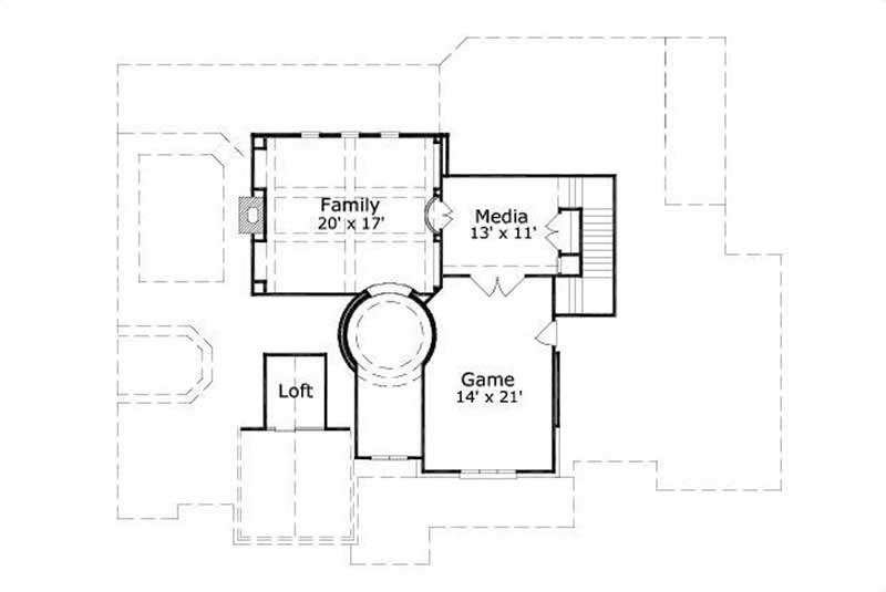 Floor Plan Second Story of Luxury Plan #156-1769