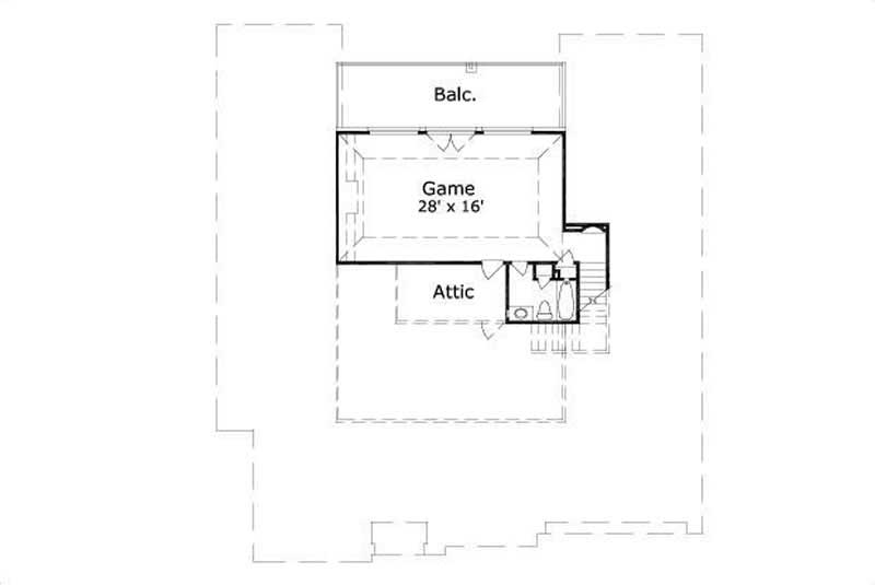 Floor Plan Second Story of Luxury Plan #156-1772