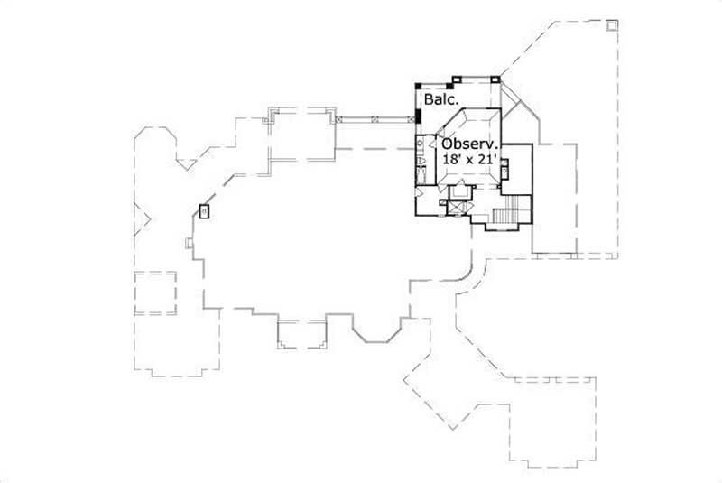 Floor Plan Third Story of Spanish Plan #156-1787
