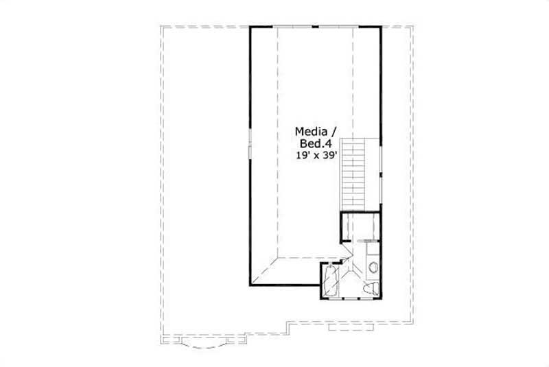 Floor Plan Third Story of Mediterranean Plan #156-1788