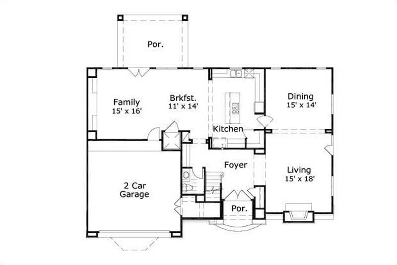 Floor Plan First Story of Luxury Plan #156-1795