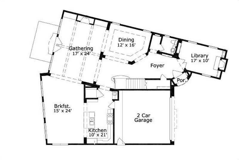 Floor Plan First Story of Luxury Plan #156-1803