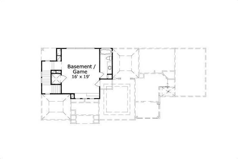 Floor Plan Third Story of Spanish Plan #156-1810