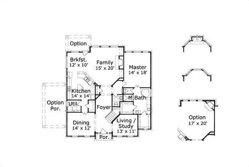 Floor Plan First Story of Luxury Plan #156-1816